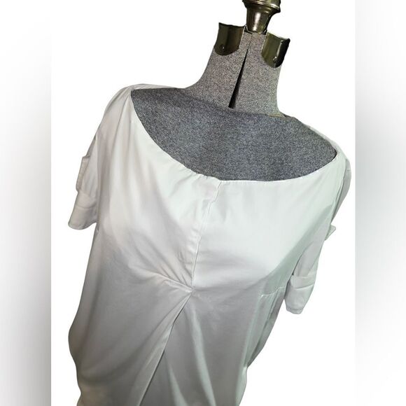 Prada White Bubble Mini Dress Blouse with Pockets - Picture 7 of 16